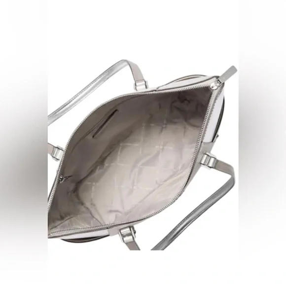 Michael Kors Silver and Cream Elegant Charlotte Tote - Picture 5 of 6